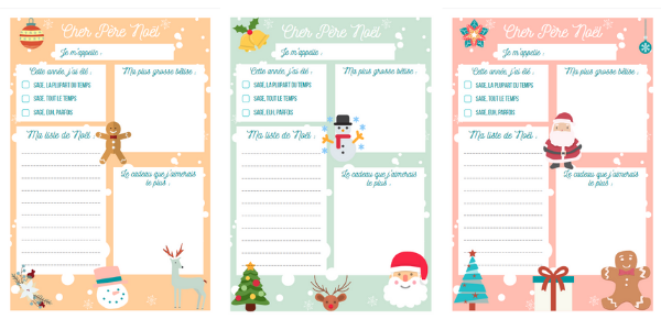 application lettre au pere noel