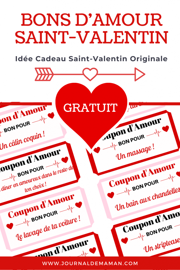 Mes Coupons d'Amour: Bon Pour à remplir soi-même - 20 Tickets en couleur -  Chéquier d'amour Unique à offrir à la Saint-Valentin - cadeau