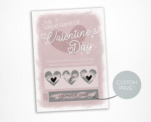 Mini carte à gratter à personnaliser pour Saint Valentin – Love